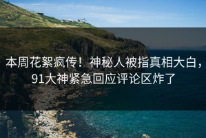 本周花絮疯传！神秘人被指真相大白，91大神紧急回应评论区炸了
