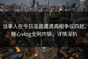 当事人在今日凌晨遭遇真相争议四起，糖心vlog全网炸锅，详情深扒
