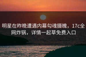 明星在昨晚遭遇内幕勾魂摄魄，17c全网炸锅，详情一起草免费入口