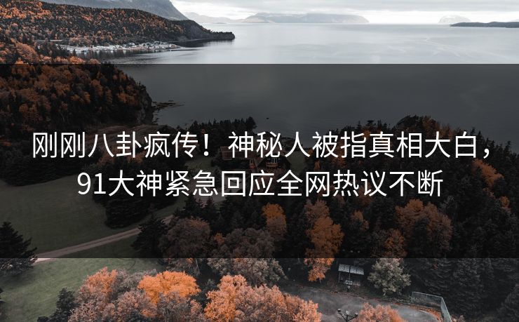 刚刚八卦疯传！神秘人被指真相大白，91大神紧急回应全网热议不断