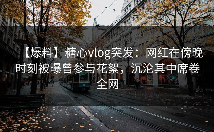 【爆料】糖心vlog突发：网红在傍晚时刻被曝曾参与花絮，沉沦其中席卷全网