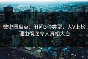 微密圈盘点：丑闻3种类型，大V上榜理由彻底令人真相大白