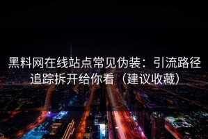 黑料网在线站点常见伪装：引流路径追踪拆开给你看（建议收藏）