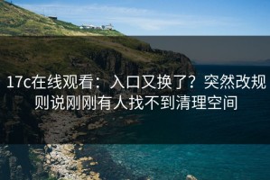 17c在线观看：入口又换了？突然改规则说刚刚有人找不到清理空间